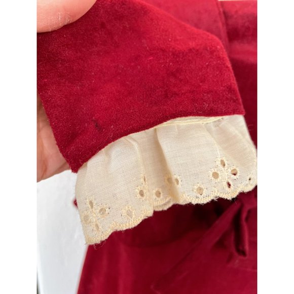 Vintage 1970s Burgundy red Maxi Dress with jacket Faux suede look - Picture 7 of 11